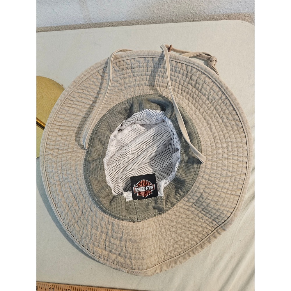 Harley-Davidson OSFM Tan Cotton Boonie Bucket Hat With Logo Patch - Picture 5 of 6